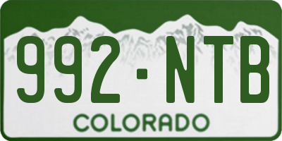 CO license plate 992NTB