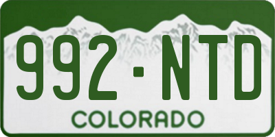 CO license plate 992NTD