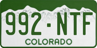 CO license plate 992NTF