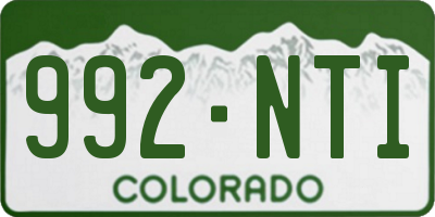 CO license plate 992NTI