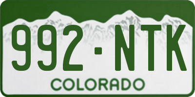 CO license plate 992NTK