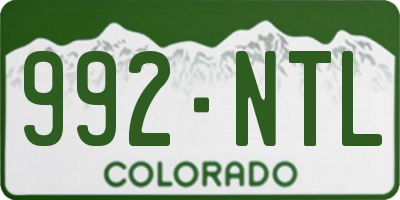 CO license plate 992NTL