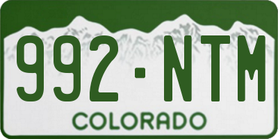 CO license plate 992NTM