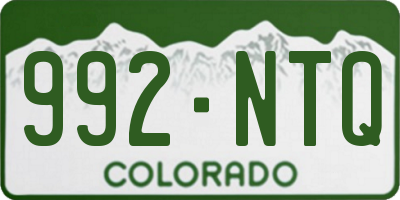 CO license plate 992NTQ