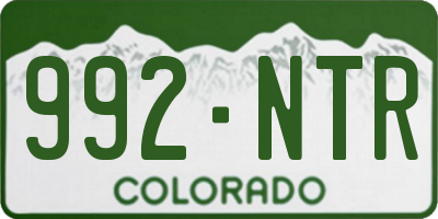 CO license plate 992NTR