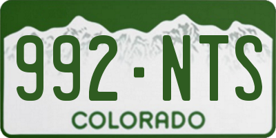 CO license plate 992NTS