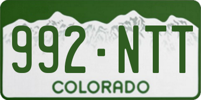 CO license plate 992NTT