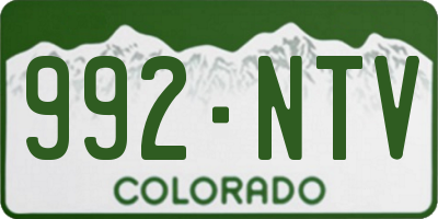 CO license plate 992NTV
