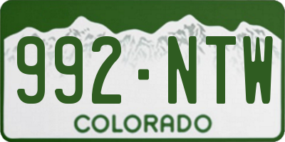 CO license plate 992NTW