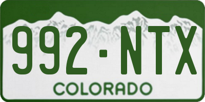 CO license plate 992NTX