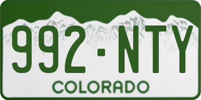 CO license plate 992NTY