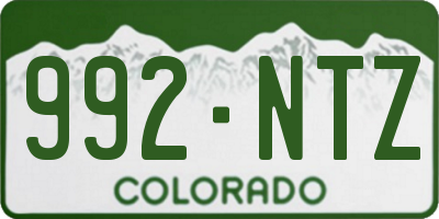 CO license plate 992NTZ