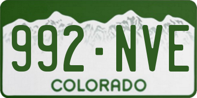 CO license plate 992NVE