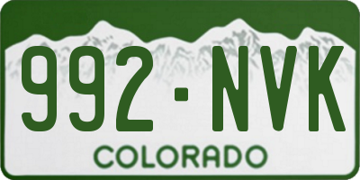 CO license plate 992NVK