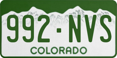 CO license plate 992NVS