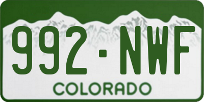 CO license plate 992NWF