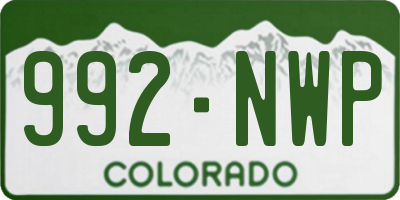 CO license plate 992NWP