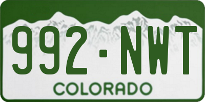 CO license plate 992NWT