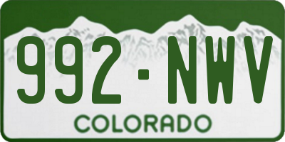 CO license plate 992NWV