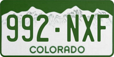 CO license plate 992NXF