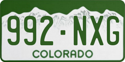 CO license plate 992NXG
