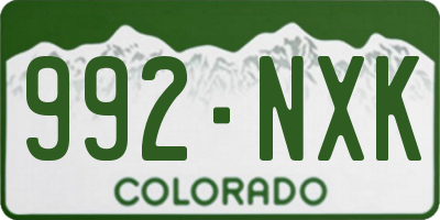 CO license plate 992NXK