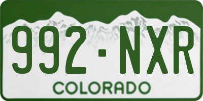 CO license plate 992NXR