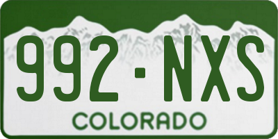 CO license plate 992NXS