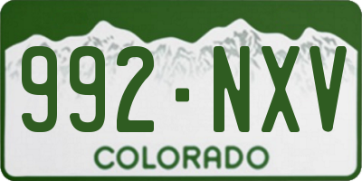 CO license plate 992NXV