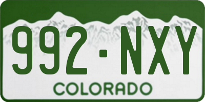 CO license plate 992NXY