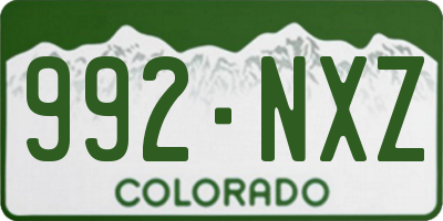 CO license plate 992NXZ