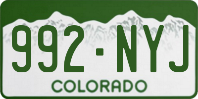 CO license plate 992NYJ
