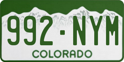 CO license plate 992NYM