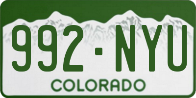 CO license plate 992NYU