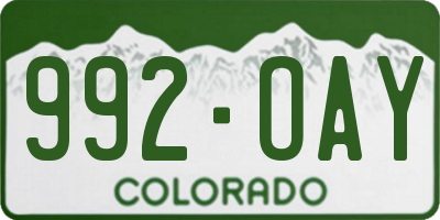 CO license plate 992OAY