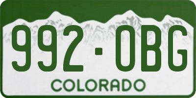 CO license plate 992OBG