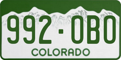 CO license plate 992OBO