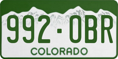 CO license plate 992OBR