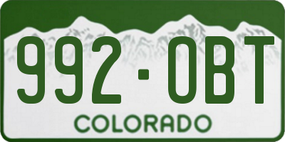 CO license plate 992OBT