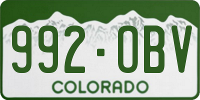 CO license plate 992OBV