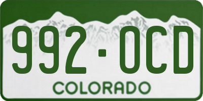 CO license plate 992OCD