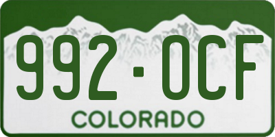 CO license plate 992OCF