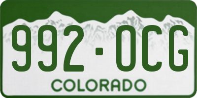 CO license plate 992OCG