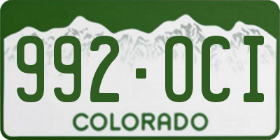 CO license plate 992OCI