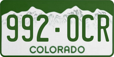CO license plate 992OCR