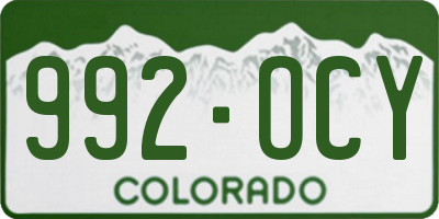 CO license plate 992OCY