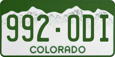 CO license plate 992ODI