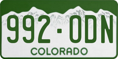 CO license plate 992ODN