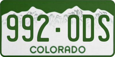 CO license plate 992ODS