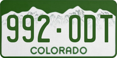 CO license plate 992ODT